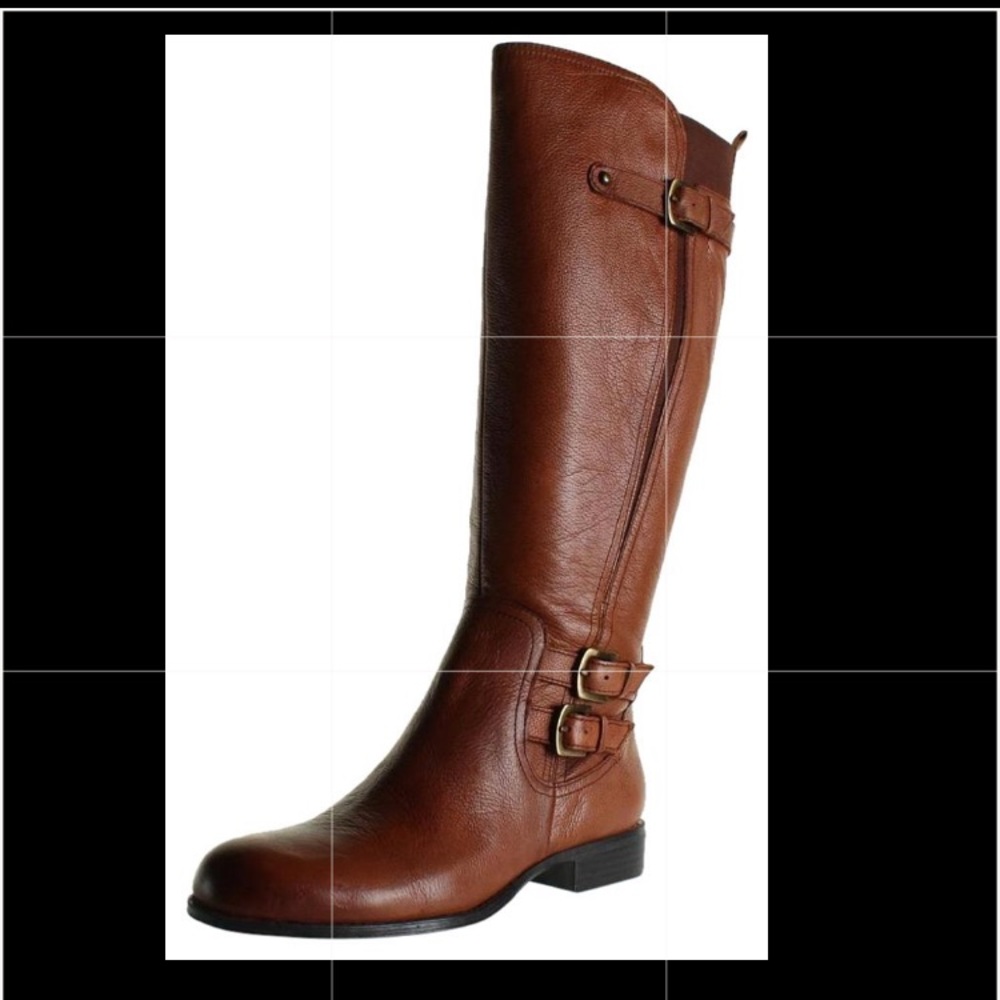 Naturalizer jenson cognac leather riding boots